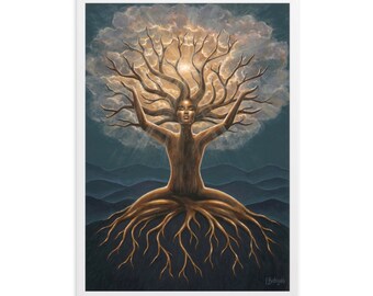 Wooden framed fine art print ”CONNECTED” by Ingrid Bohigas