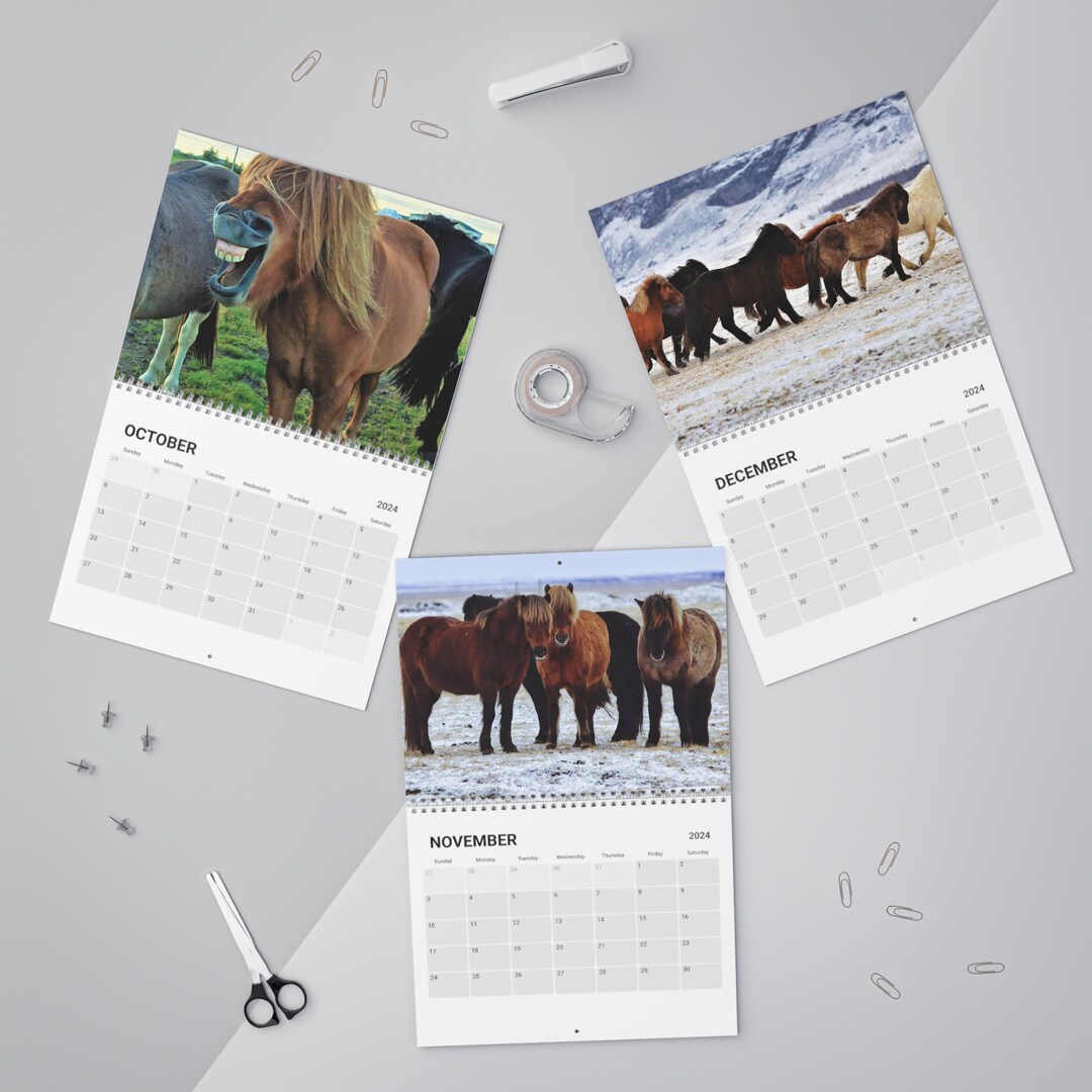 Icelandic Horses Calendar 2024 Etsy