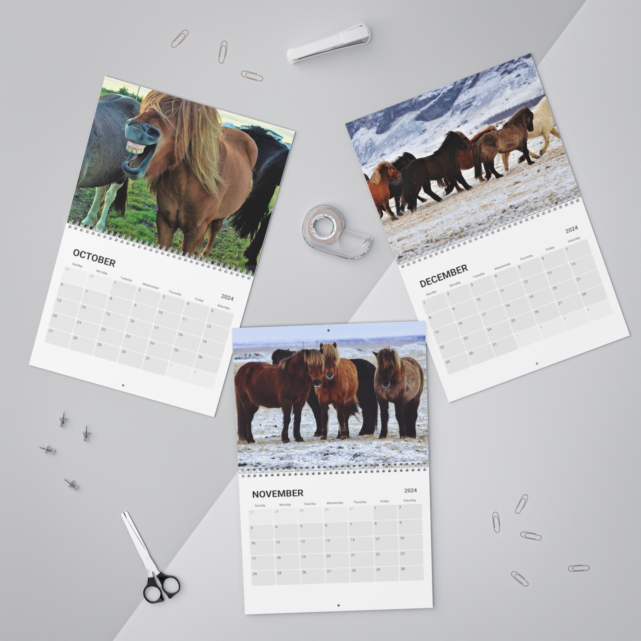Icelandic Horses Calendar 2024 Etsy