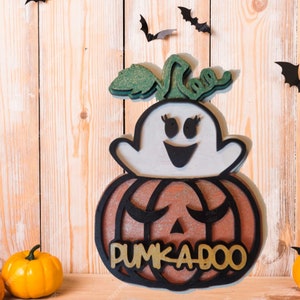 Pumk-a-boo shelf sitter decor, digital laser file, Halloween, fall