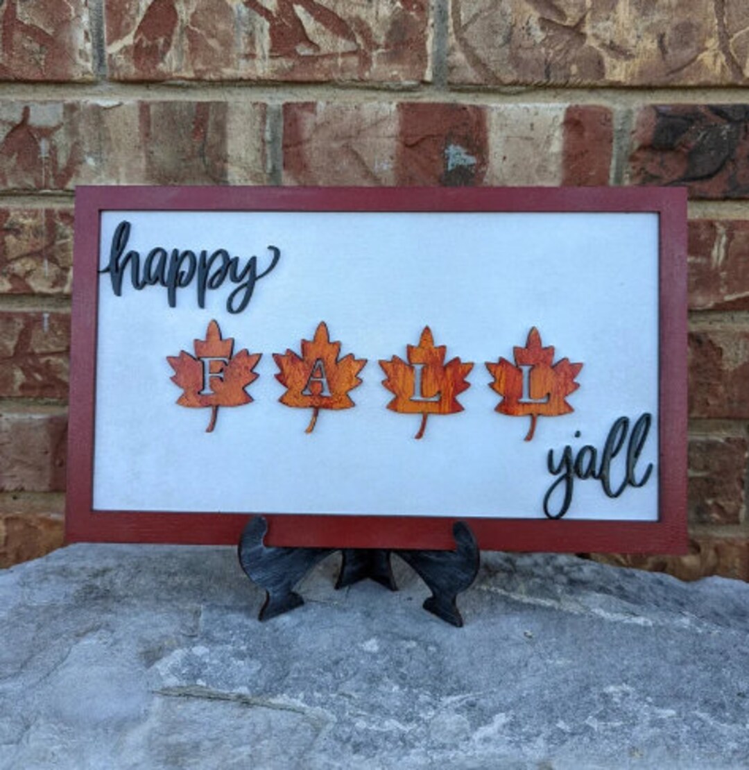 Happy Fall Yall Sign for Fall Holidays Svg Laser Digital File - Etsy