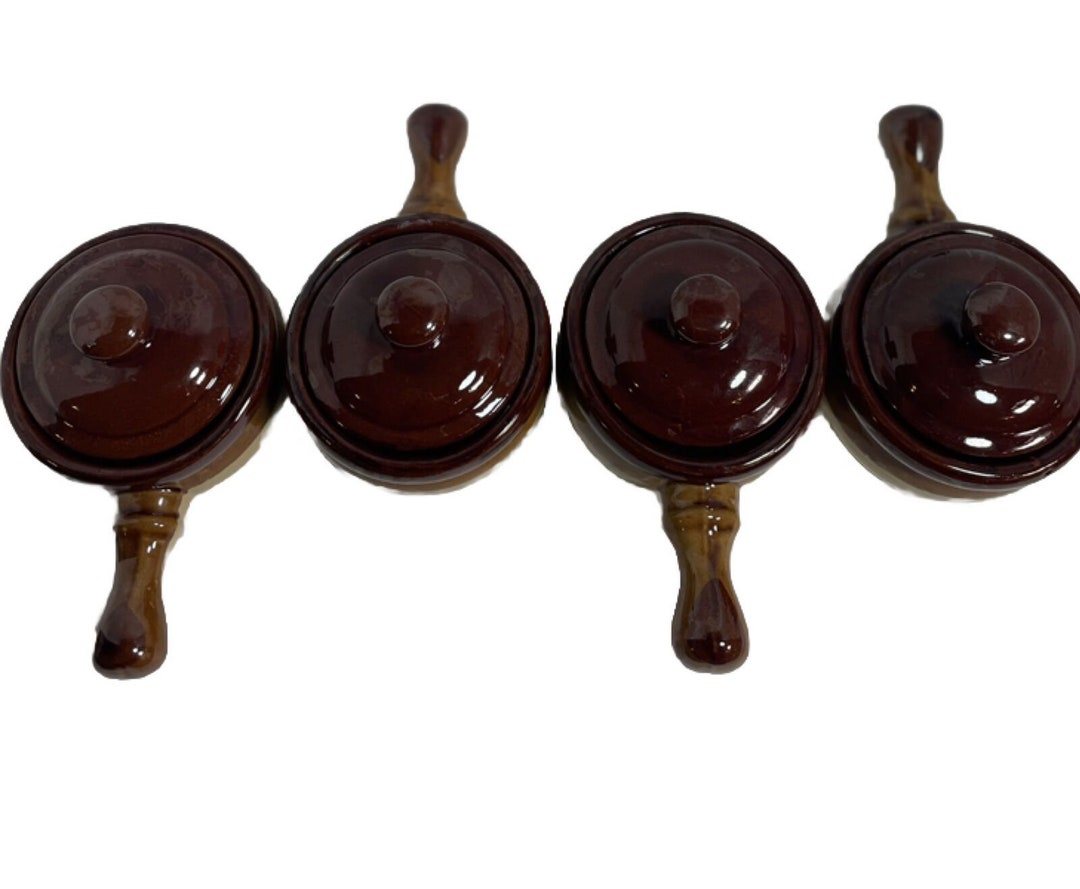 French Onion Soup Crock Chili Bowls With Handles and Lids Ceramic Set