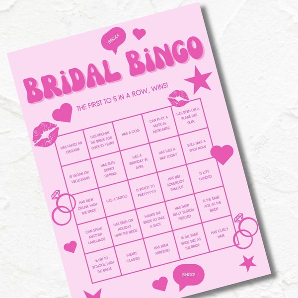 Bridal Bingo - Etsy