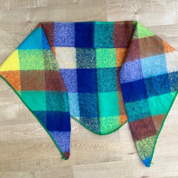 Fleece scarf. Soft warm wrap. Multicoloured patchwork scarf. Neck wrap. Winter warm scarf.  Lightweight shawl. Cosy scarf. Cosy throw.