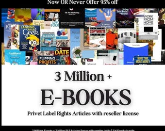 3 Million Ebooks & PLR Articles Bundle | Reseller Rights