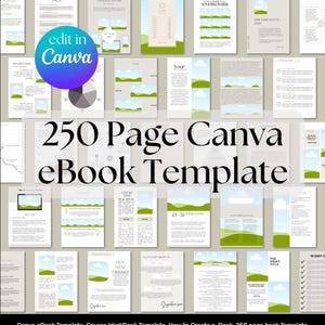 Canva eBook Template, Course WorkBook Template, How to Create e-Book, Lead Magnet Template, Canva Coaching Template, 250 page book Template