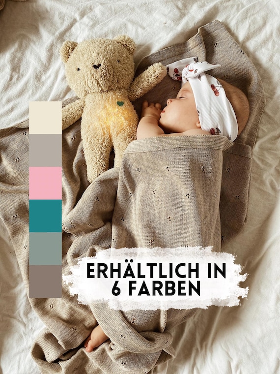 Merino Babydecke aus 100 % Merinowolle | Babydecke Kinderwagen | Ganzjahresdecke | Geschenk zur Geburt | Baby Erstausstattung
