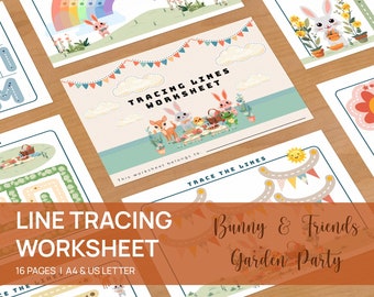 Line Tracing Worksheet: Toddler Prewriting Practice (Digital Download)