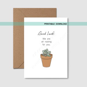 Carte porte-bonheur pour les amoureux des plantes | Téléchargement instantané | Imprimable