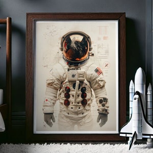 Modern Astronaut Suit Poster: Space Exploration Art (Unframed) No. 10
