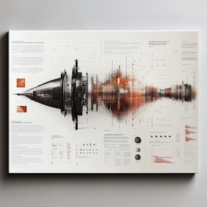Jet Propulsion Blueprint Canvas | Retro Aviation Engineering Poster | Aeronautical Patent-Style Wall Art – Art No. 91