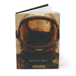 Adventure Awaits Astronaut Journal: Space Helmet Design, Matte Hardcover