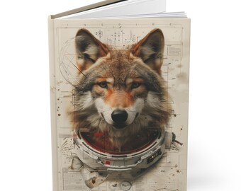 Space Wolf Explorer Hardcover Journal: Futuristic Astronaut Notebook No. 4