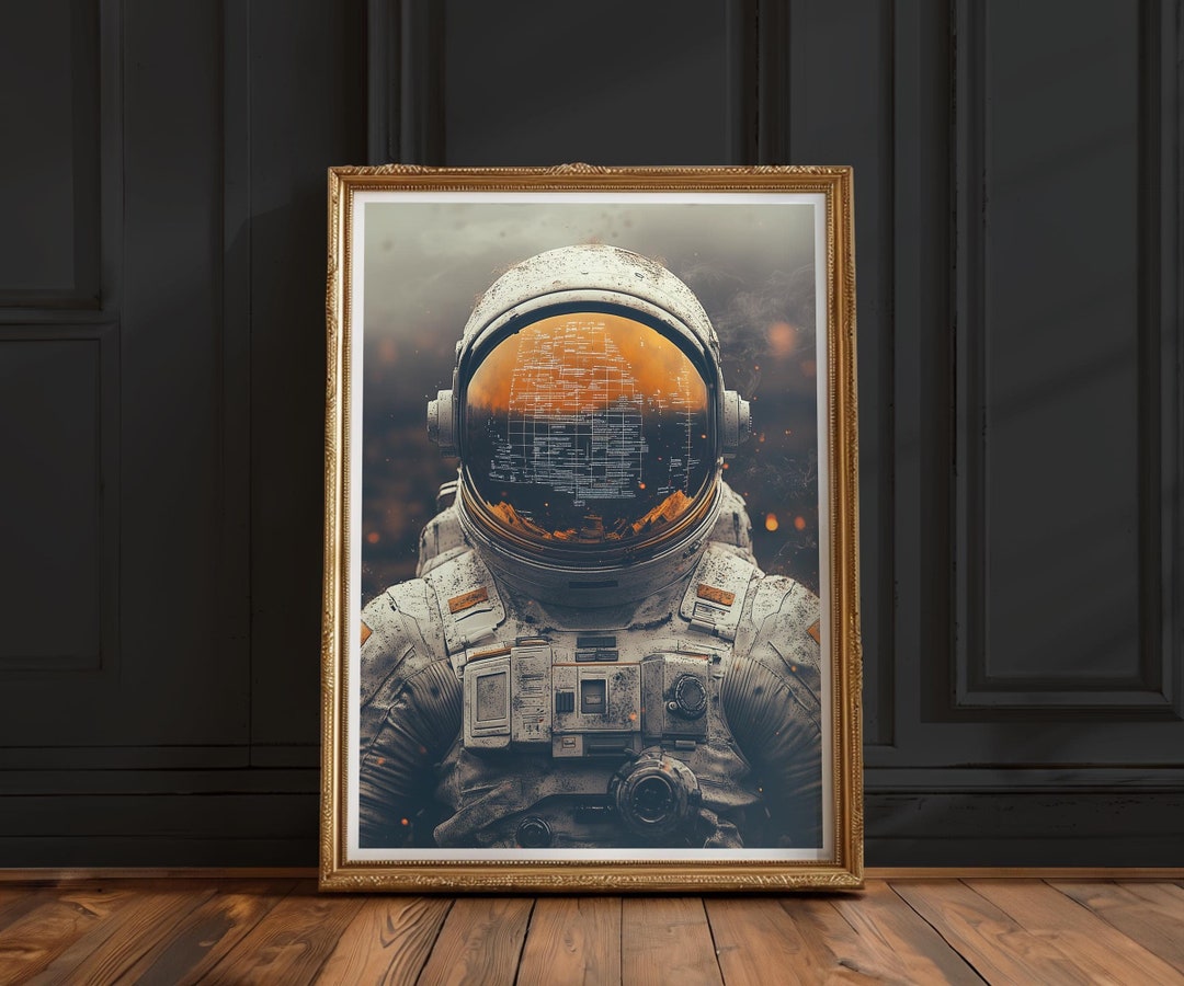Vintage Astronaut Suit Wall Art | Retro NASA Space Exploration Poster ...