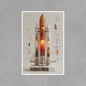 NASA Space Shuttle Blueprint Poster | Retro Patent Style Technical ...