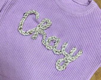 Hand Embroidered Custom Baby and Toddler Sweater