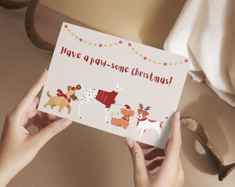 Cute Dogs Christmas Card