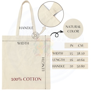 Cotton Canvas Tote Bag Size Chart, Liberty Bags OAD113 Tote Mockup Size Guide, Printify Tote Bag Sizing Table Natural Color And Black Color