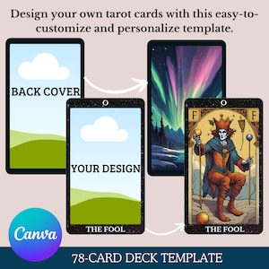 Custom Tarot Cards, Tarot Cards Deck, Tarot Cards Printable, Digital Tarot Cards, Tarot Card Template, Custom Tarot Deck, Personalized Cards