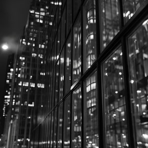Black and White Shadows & Secrets: Window Whispers in a Monochrome Night Photography - Gift for Home Decoration