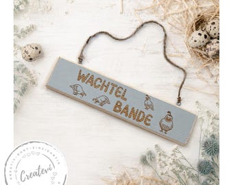 Decorative sign for quail | Wooden sign for quail coop | Quail decoration | Quail enclosure
