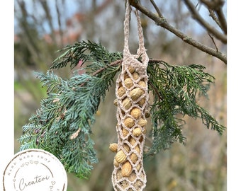 Suet ball feeding station Suet ball holder Bird food Feeder Bird house crocheted Feeding station Feeder Crochet net