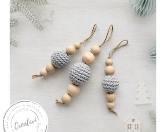 Advent decoration wooden pendant set | Christmas ornaments made of wood | Scandinavian decor | Gift tags