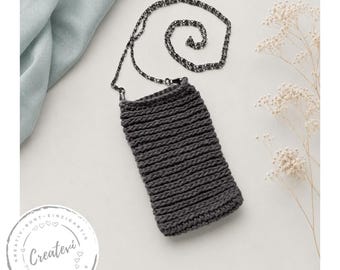 Crocheted phone case with shoulder strap | Small crocheted bag for phone and keys | Mini bag made of cotton
