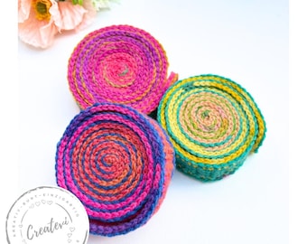 Crocheted snail band in crazy colors | Handmade fidget band with color gradient | Stress relief for nervous hands | Waldorf snail bands