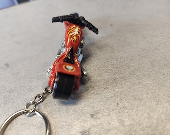 チョッパーバイクキーホルダー、カスタムチョッパーキーホルダー、1:87