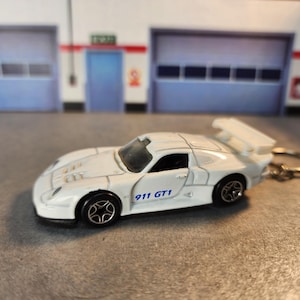 Porsche 911 GT1 Keychain, Porsche 911 GT1 Custom Keychain, 1:64 Scale Diecast Steel Accessory, Unique Porsche Gift Free US Shipping.