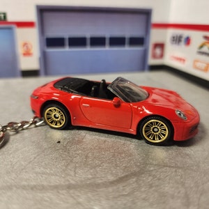 Custom Porsche 911 GT3 Keychain | Diecast steel. 1:64th  Scale Model. Unique Gift for Porsche Enthusiasts | Leather Keychain Porsche