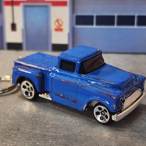 56 Chevy Pickup Keychain, 1956 Chevy Step Side Keychain, Custom 56 Chevy Keychain