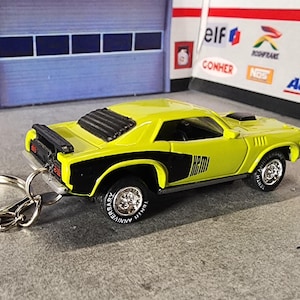 1971 Plymouth Cuda Keychain, 71 383 Cuda Keychain, Plymouth Barracuda Keychain, Premium Keychain