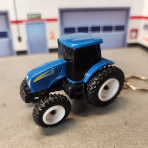 New Holland Keychain, Custom Ford NewHolland Keychain, Farm Tractor Keychain, Premium Keychain