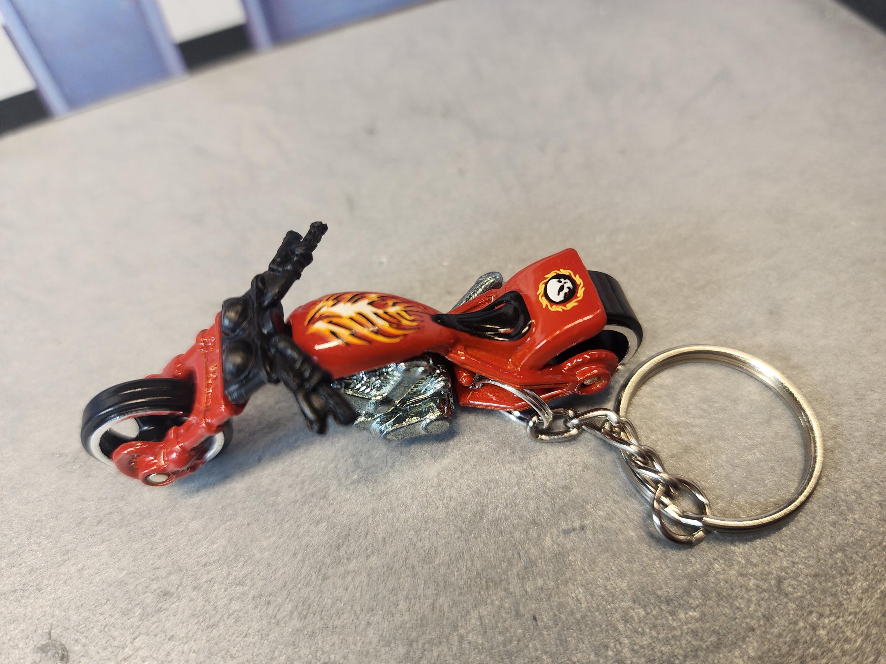 チョッパーバイクキーチェーン、カスタムチョッパーキーチェーン、1:87