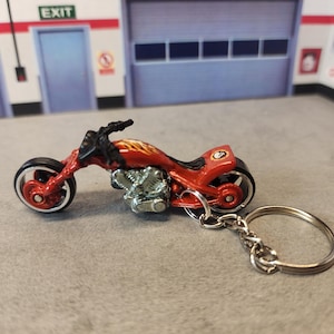 Chopper Motorcycle Keychain, Custom Chopper Keychain, 1:87th Scale Motorcycle Keychain, Classic Bike