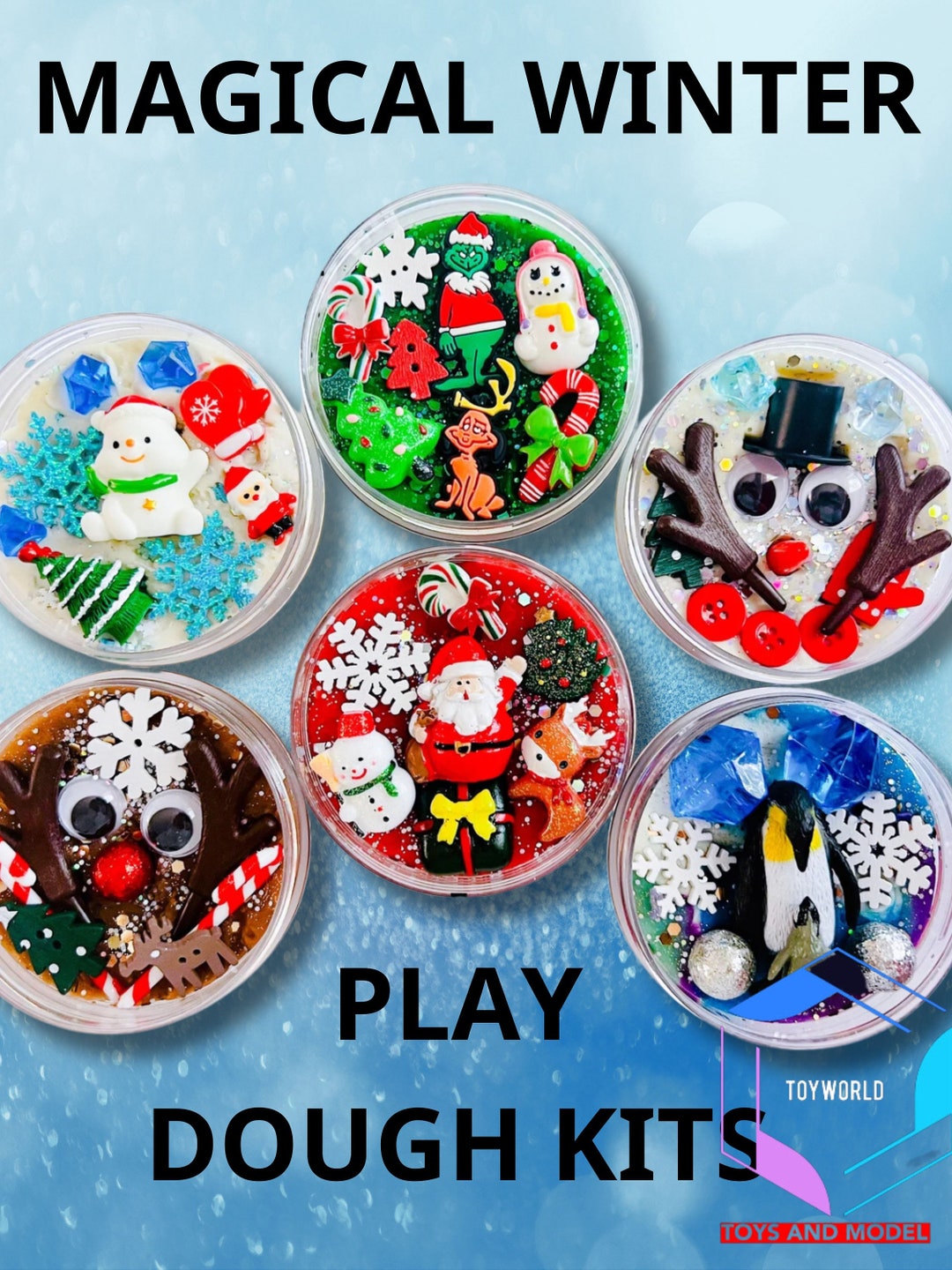 Festive Christmas Playdough Kit the Perfect Stocking Stuffers Etsy