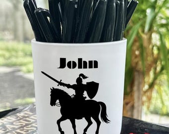 Portaplumas de caballero, impreso en vidrio, nombre personalizado