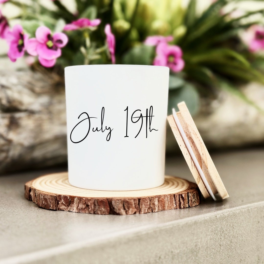 Custom Personalized Birthdate Candle, Engraved Lid | 8oz Unique ...