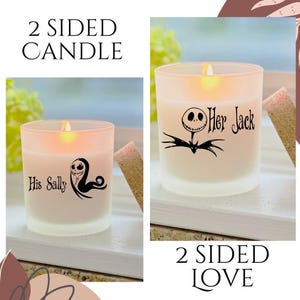 Sally and Jack - Gift for Boyfriend and Girlfriend-Engraved Lid Option-Personalize Candle with your Names option