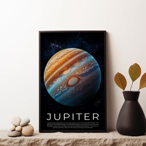 Jupiter Poster, Jupiter Print, Space Poster Art, Jupiter From Space, Solar System Planet, Nasa Poster, Jupiter Wall Art, Jupiter Photography