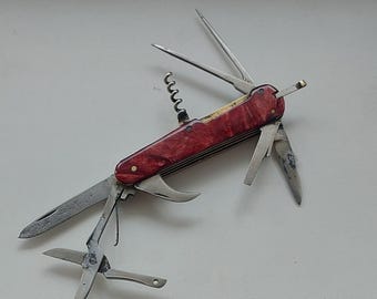 Vintage Knife USSR folding knife multitool factory