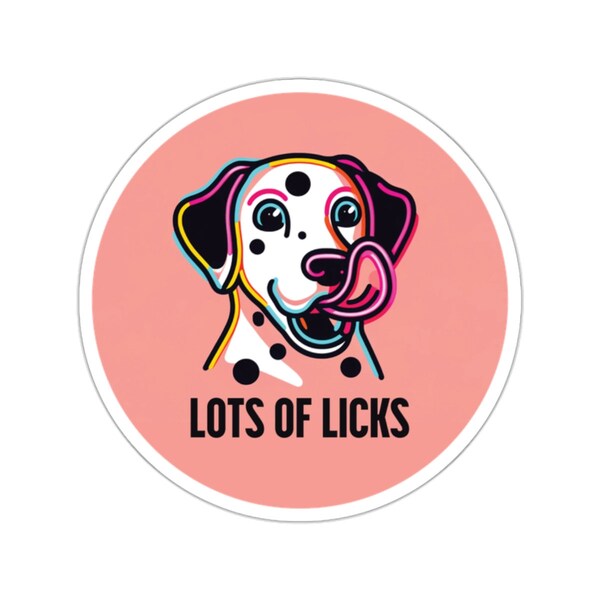 Sweet Smooches - 'Lots of Licks' Dalmatian Kiss-Cut Sticker