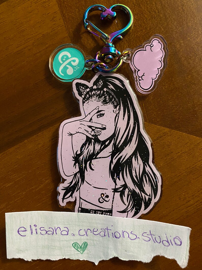 Ariana Grande Inspired Keychain My Everything Keychain Glittere Resin