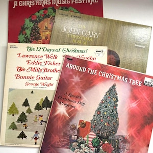 Vintage Christmas Music Vinyl Albums, Vinyl Records, 1960&#39;s Christmas, A Christmas Music Festival, The 12 Days of Christmas, Mid-Century