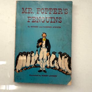 Mr. Popper&#39;s Penguins by Richard and Florence Atwater Vintage Children&#39;s Book 1964 Paperback