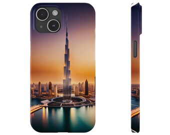Burj Khalifa Phone Case | Dubai Skyline Sunset Design , enjoy the Sun from the Desert