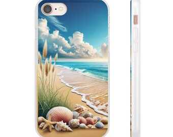 Beach Scene Phone Case - Ocean Waves, Slim TPU Cover