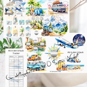 6 Seiten Klappkarte  Handmade Ab in den Urlaub mit 20 Seiten Würfel